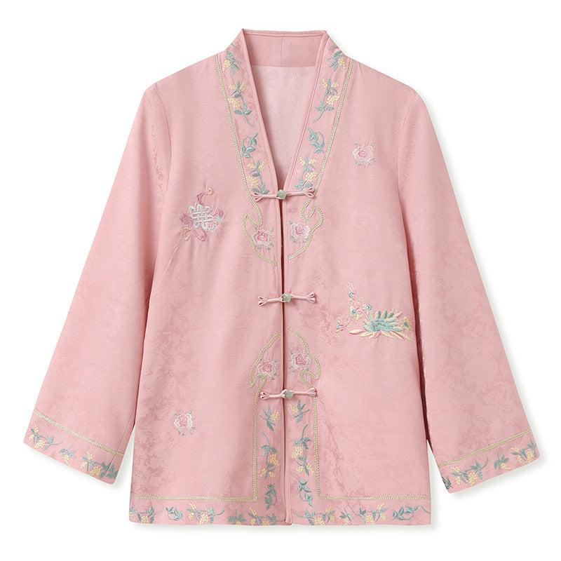 Spring and summer 2025 new Chinese style embroidered jacquard jacket lace fashion suspender skirt two-piece set female N3046