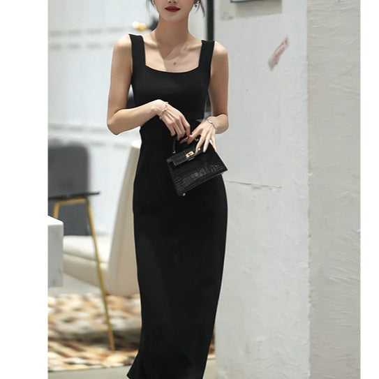 2025 Temperament sexy suspender dress summer new skirt early spring black high-end design women's long dress