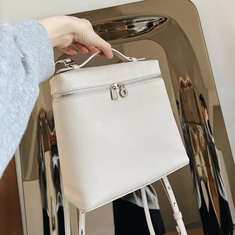 First Layer Cowhide Lp19 Leather Backpack Women's New Soft Leather Large Capacity Women's Backpack High Sense Schoolbag