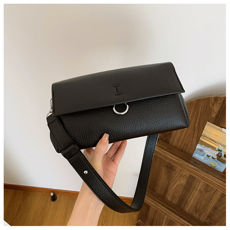 BENPAOLV 2025 Fashion retro texture small square bag  new women's bag autumn and winter trend versatile underarm bag simple shoulder crossbody