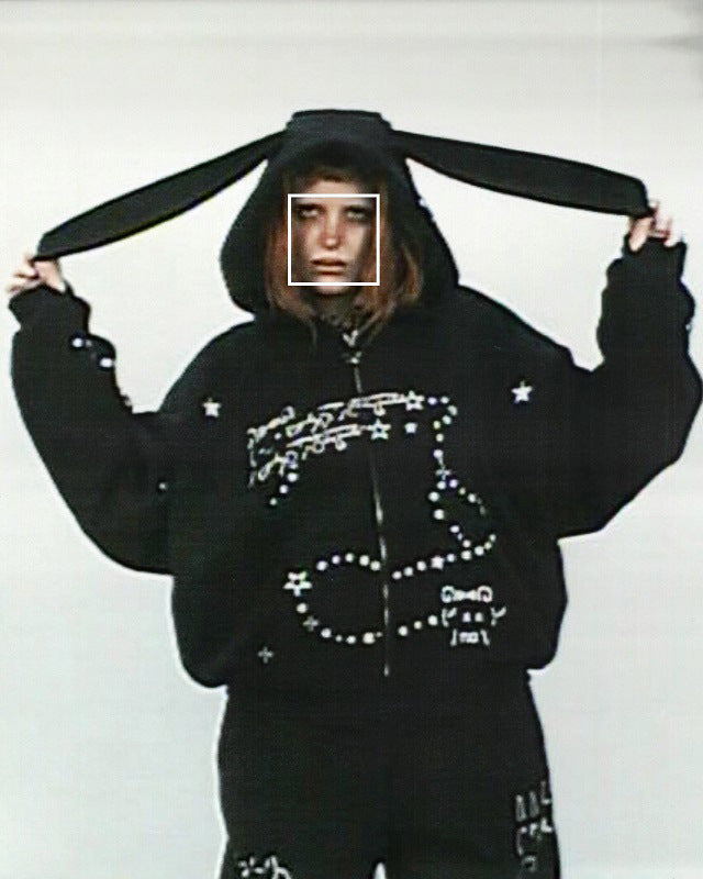 BENPAOLV Cross-border new American cute lop-eared rabbit ears loose casual sweet cool hooded long-sleeved jacket top