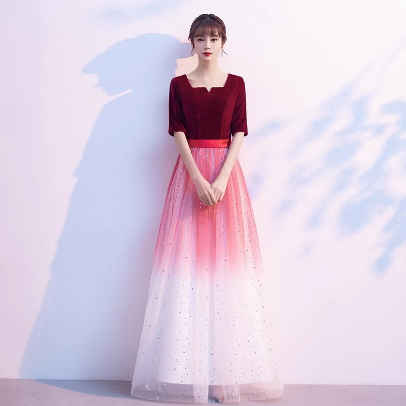 2025 Chorus performance uniform women's long dress new host middle school student choir art examination long adult ceremony evening dress