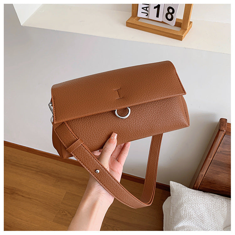 BENPAOLV 2025 Fashion retro texture small square bag  new women's bag autumn and winter trend versatile underarm bag simple shoulder crossbody