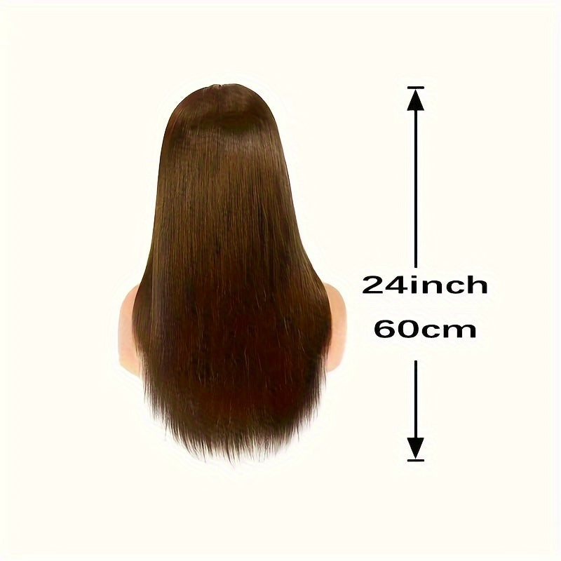 Chocolate Brown Straight Lace Front Wigs 13x4 Lace Front Human Hair Wig Standard Density Crystal HD Lace Wig Baby Hair Affordable Wig for Chic Women Colored #4