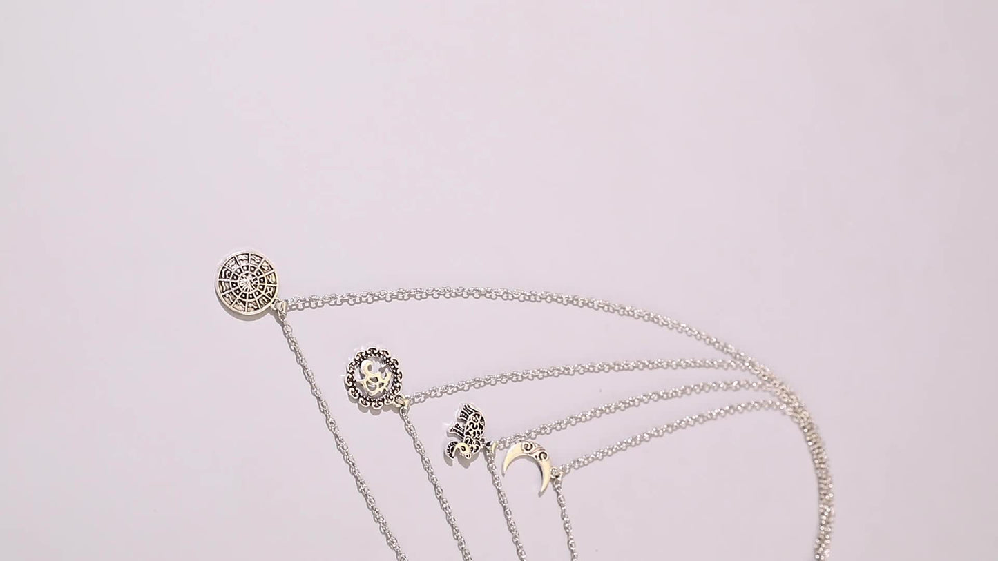 Multilayer Elephant Moon Pendant Long Necklace Five-layer Set Boho Style Jewelry Necklace
