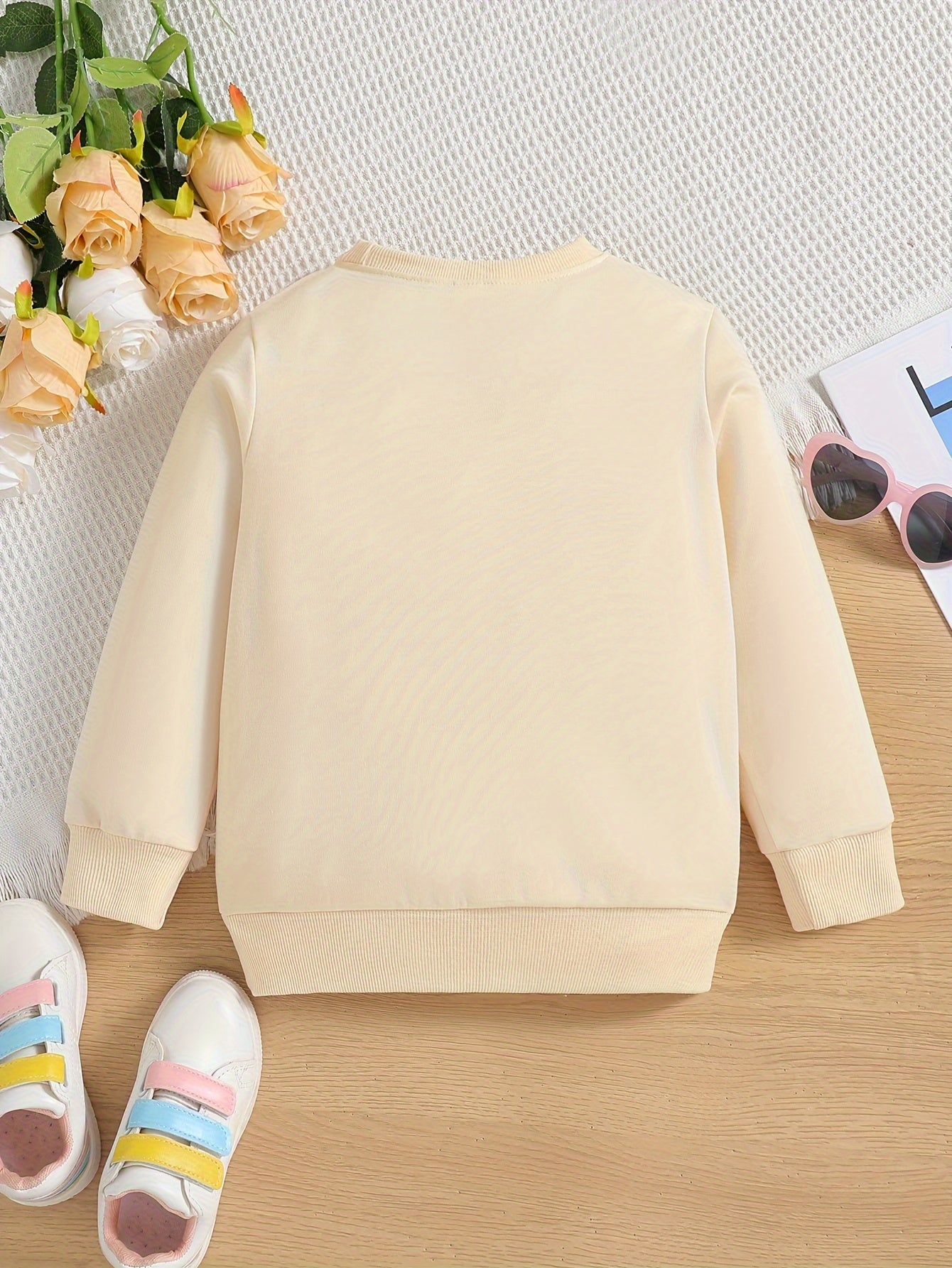 Cute Turkey Print Crew Neck Pullover Sweatshirt for Girls - Soft Medium Stretch Polyester, Regular Fit, Machine Washable, Fall/Winter Seasonal Wear - Perfect for Autumn Party and Thanksgiving Celebration