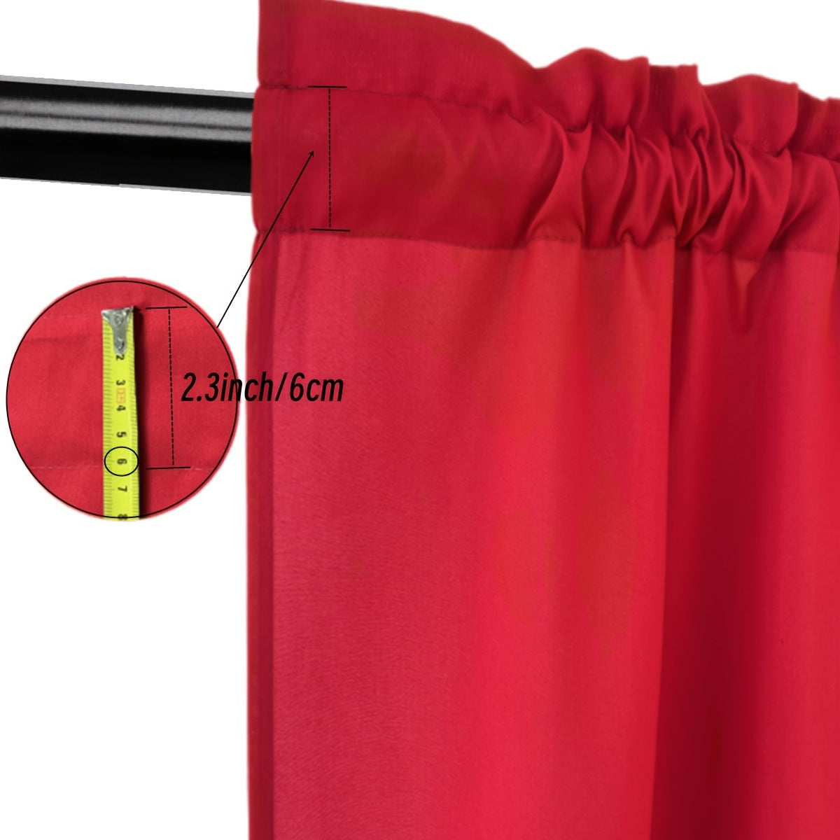 2 Panels Happy New Year Curtains, Solid Color Simple Rod Pocket Light Filtering Curtains, Suitable For Living Room, Office Home Decoration
