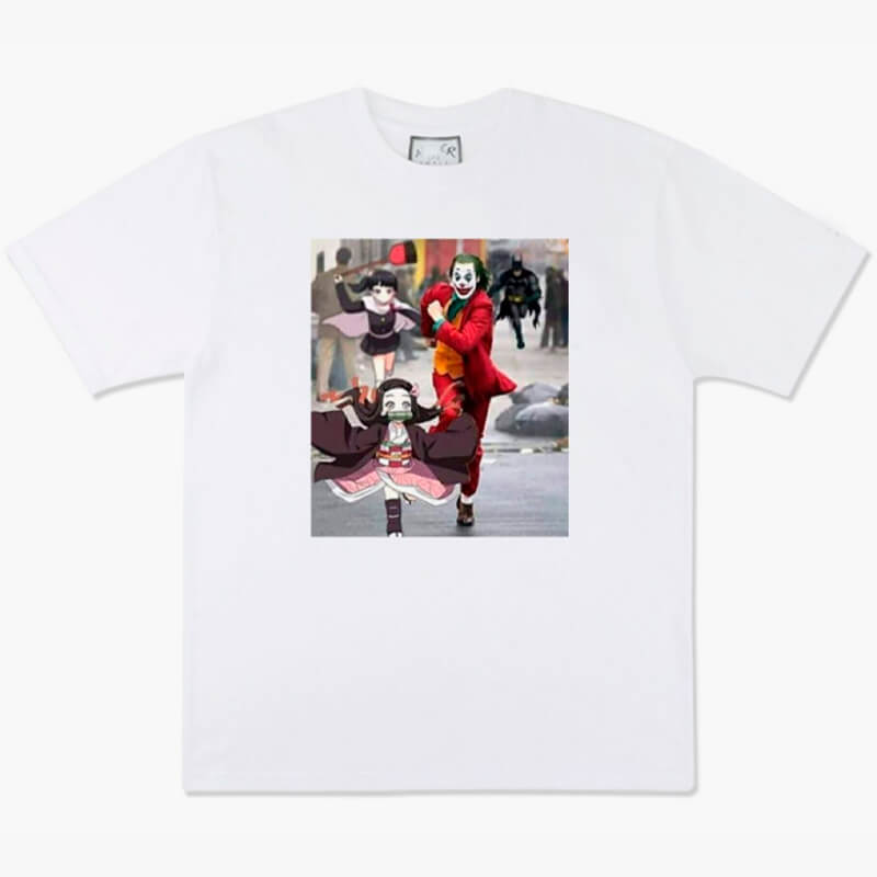 benpaolv Joker and Nezuko Running Away Anime T-Shirt