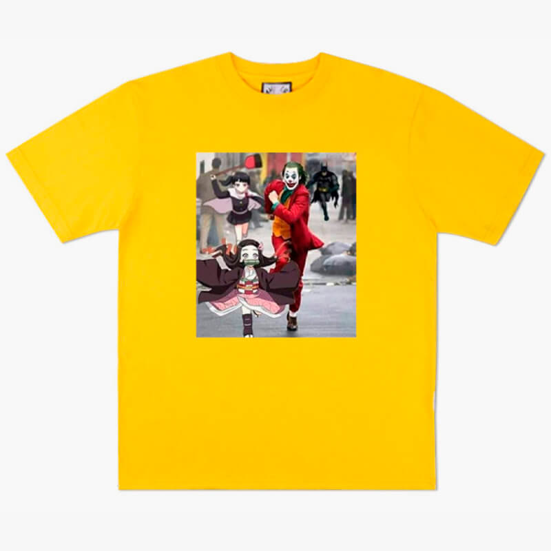 benpaolv Joker and Nezuko Running Away Anime T-Shirt