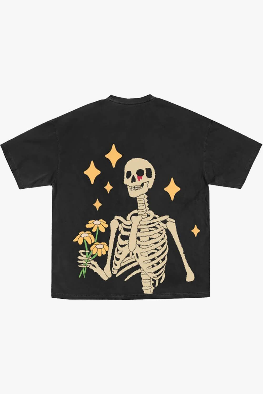 benpaolv Skeleton With Flowers Retro T-Shirt